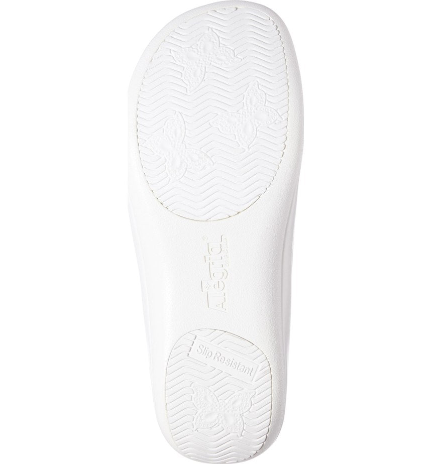KEL-519 White Tooled Leather Keli Embossed Womens Alegria Comfort Clog