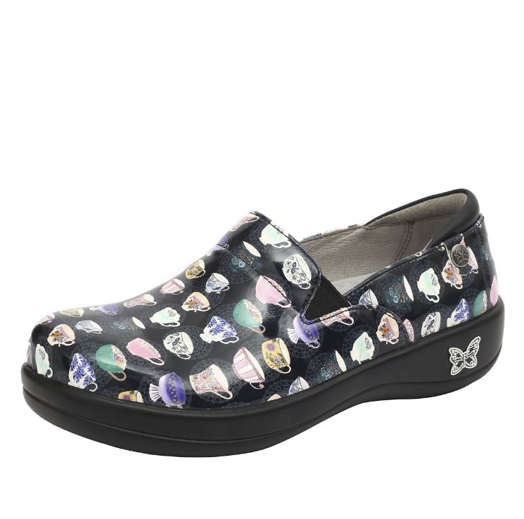 Alegria Teacup Black Patent Keli Nursing Shoes KEL-7626