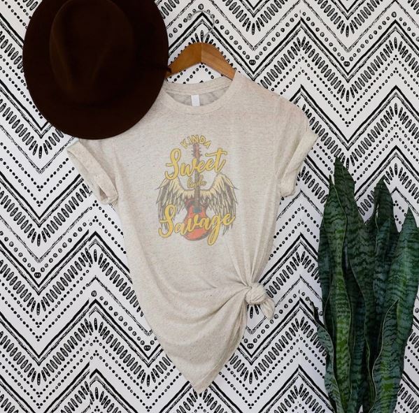 Rockledge Design Co. Oatmeal Kind of Sweet Kind of Savage Ladies Tee KSKS-OM
