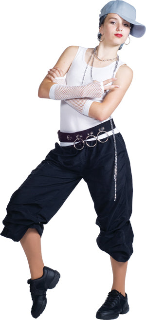 L3569 METALLIC STITCH BEATER TOP White Adult Sizes