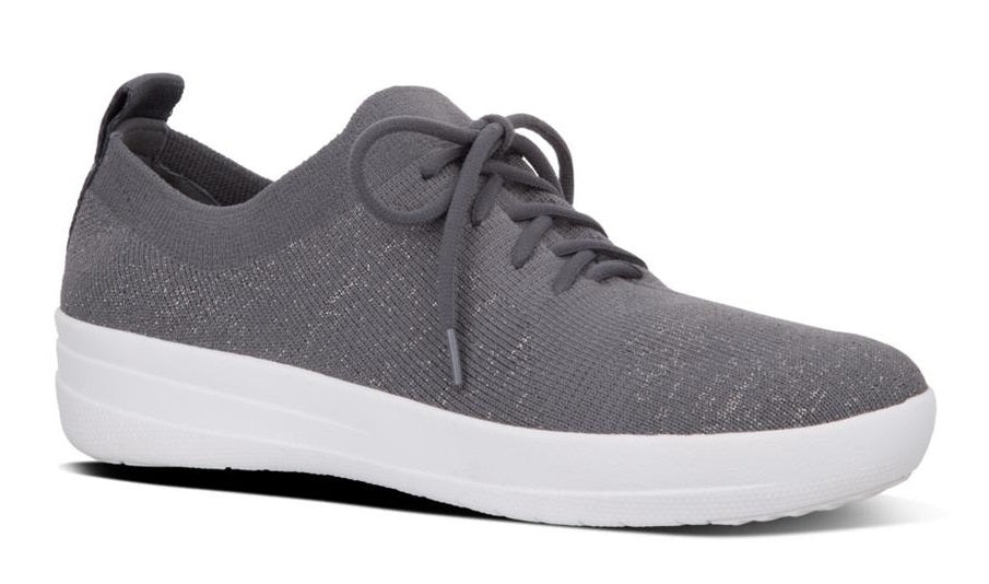 Fit Flop Charcoal/Metallic F-Sporty Uberknit Comfort Womens Sneakers L40-551