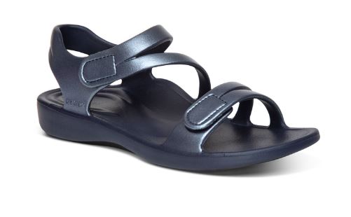 Aetrex Shimmer Navy Jillian Sports Water Friendly Women's Sandals L8005W