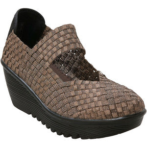 Lulia - Bronze Wedge Stretch Elastic Memory Foam Footbed Womens Shoes