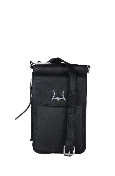 Loyal West Black Shell Phone Bag In Calf Leather LW-S25-234
