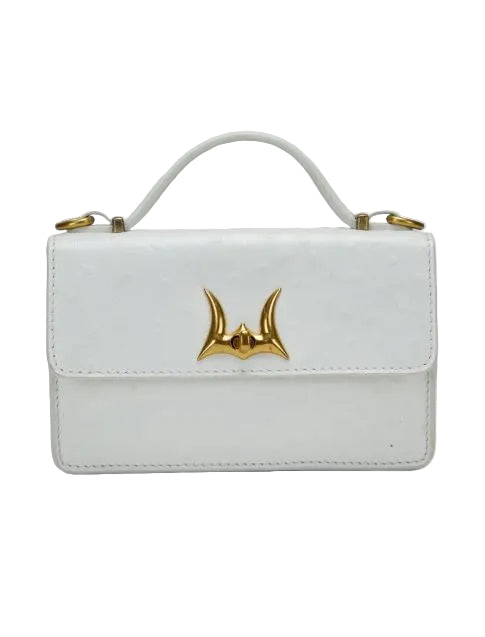 Loyal West White Valencia Ostrich Leather Bag LW-S25-258