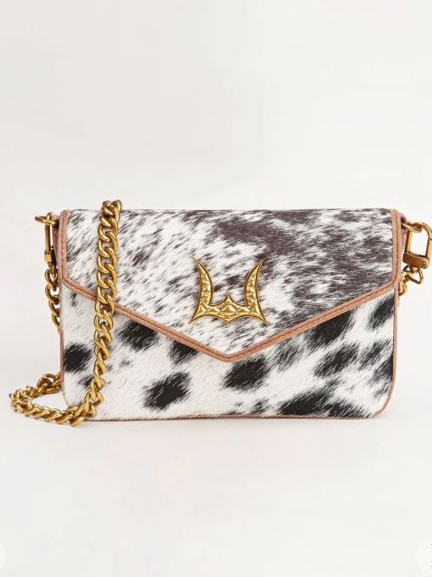 Loyal West Black & White Cowhide On The Go Mini Chain Bag LW-SS25-022-CB