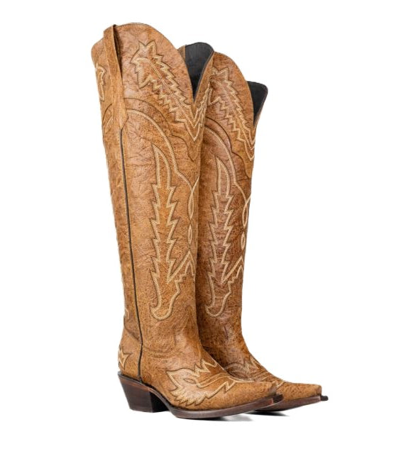 Rock'em Camel Maggie Knee High Wide Calf Women's Snip Toe Western Boots