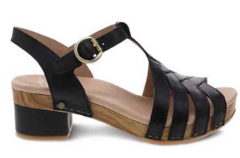 Dansko Black Mara Burnished Calf Ladies Sandals MARA-BLACK