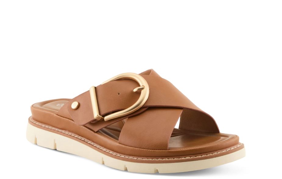 Patrizia by Spring Step Camel Marynia Women's Big Buckle Sandals MARYNIA-CA