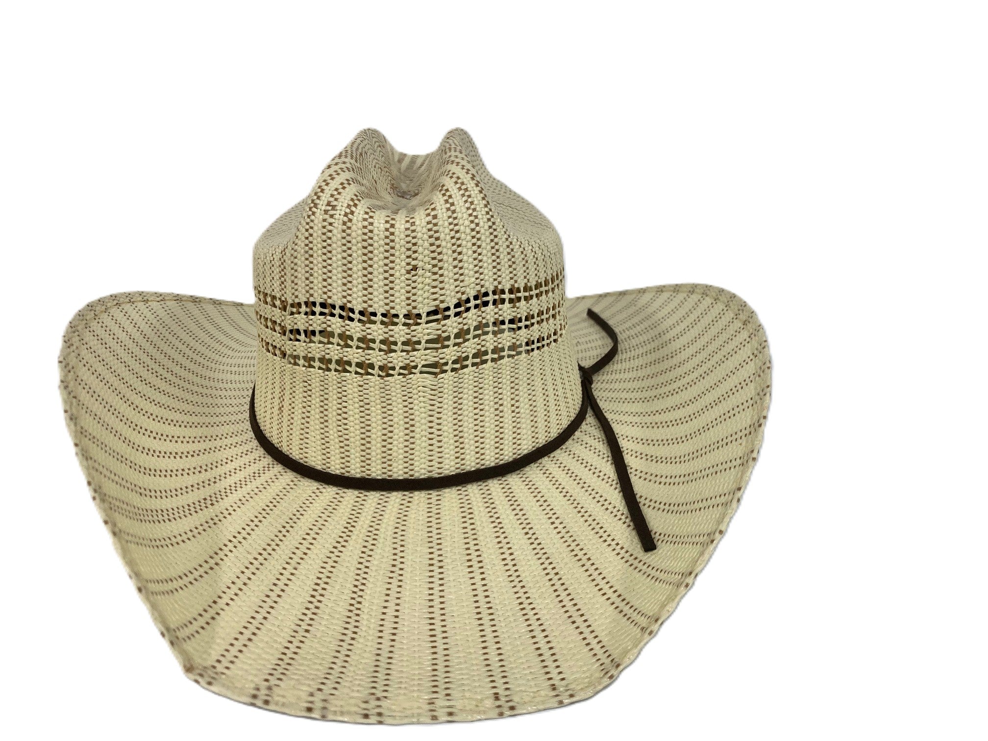 Lebo's Natural Bangora Straw Hat with Chocolate Knot Tie Decorative Hatband MB02 NAT