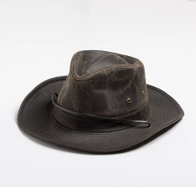 Dorfman Hat Co. Outdoor Dark Brown Boondocks Men's Water-Repellent Weathered Cotton Blend Hat MC127-BROWN