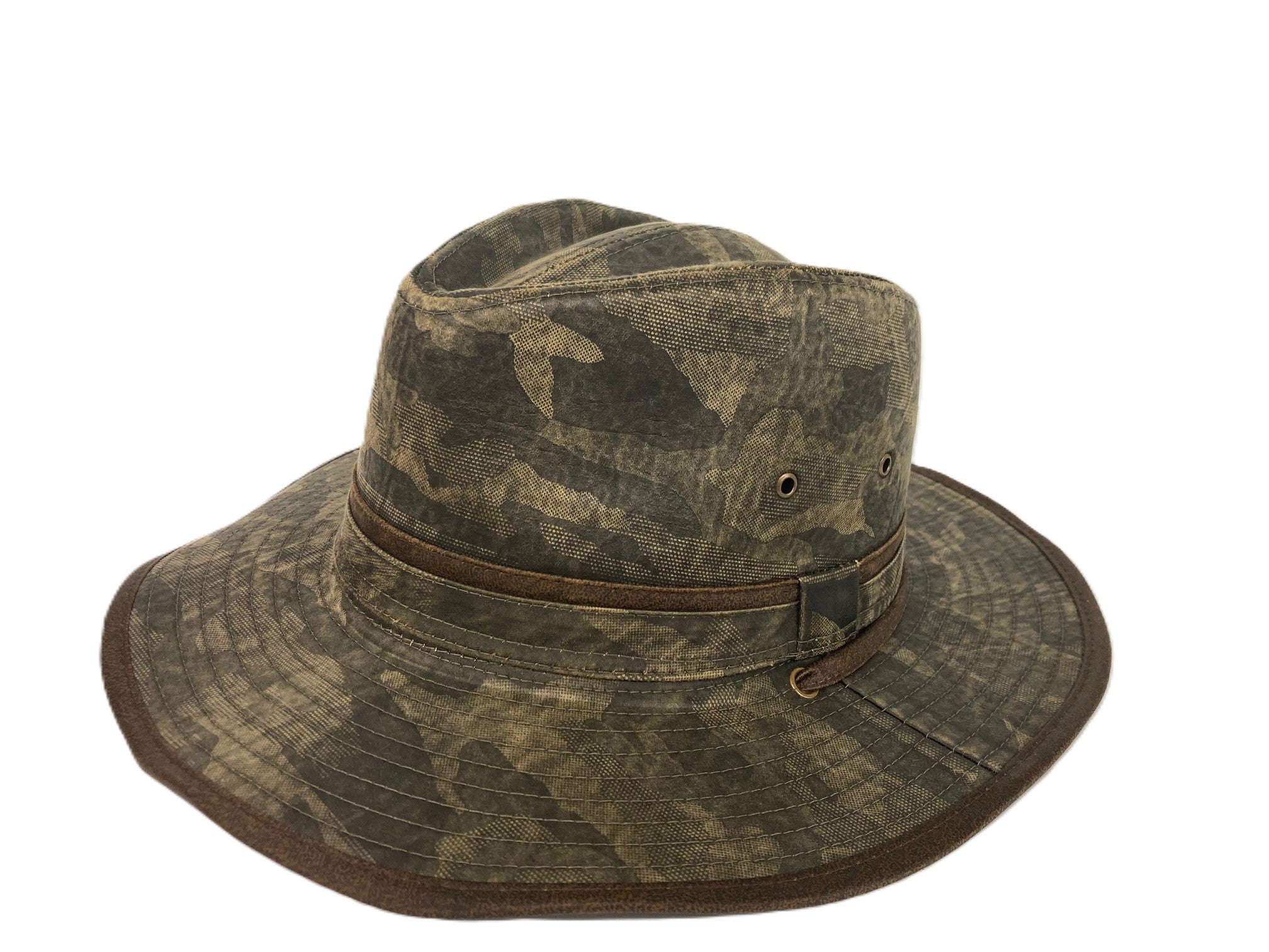 Dorfman Hat Co. Outdoor Weathered Camo Cotton Blend Outback Hat MC322-CAMO