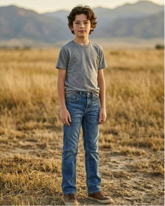 MontanaCo Medium Wash Boys' Relaxed Boot Cut Stretch Jeans MCB-402