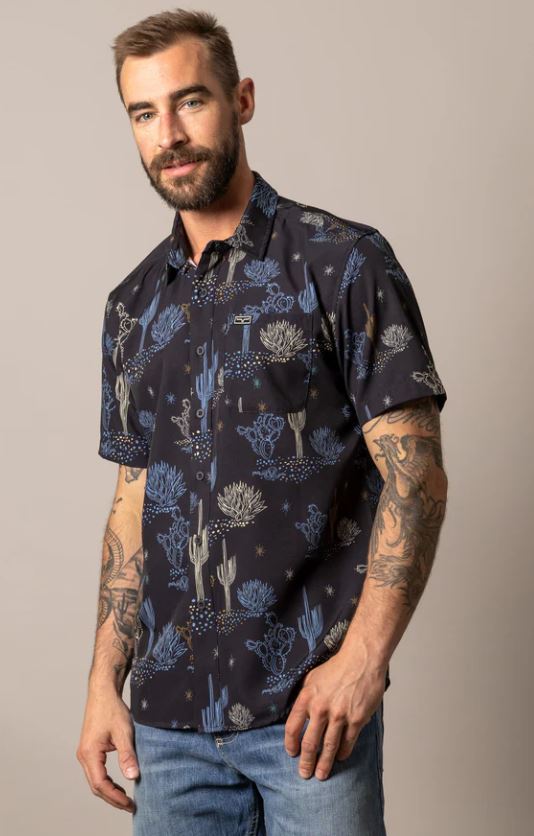 Kimes Ranch Black Dunn Men's Short Sleeve Button Down Shirt MDS0000084-BK01