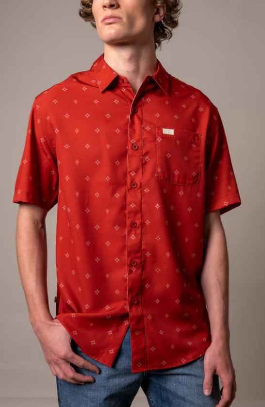 Kimes Ranch Red Dunn Men's Short Sleeve Button Down Shirt MDS0000084-RD01