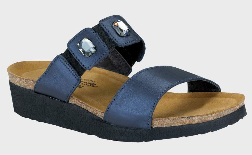 Naot Polar Sea Leather Michele Fashionable Womens Slide Sandals