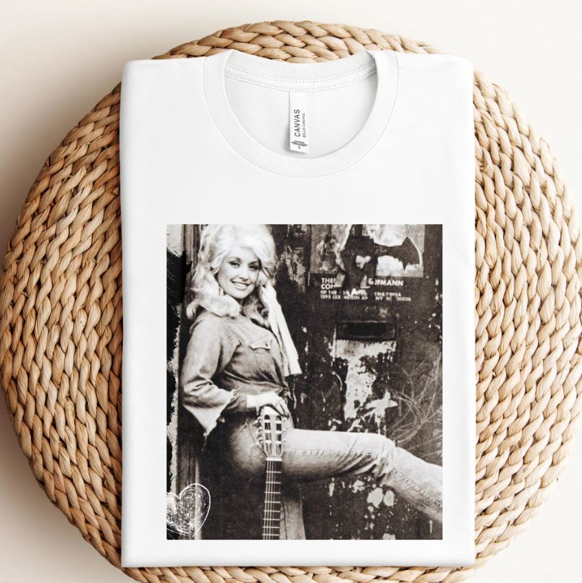 Dolly Parton Miss Dolly White Graphic Tees