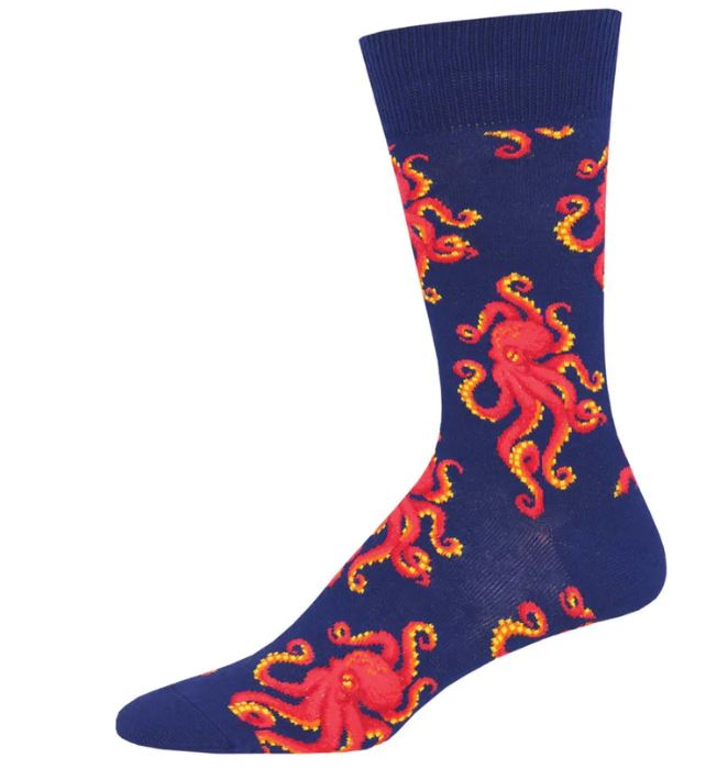 Socksmith Navy Socktopus Men's Crew Socks MNC1696-NAV