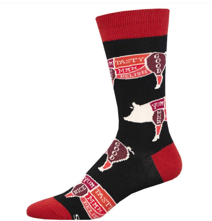 Socksmith Black Whole Hog Men's Crew Socks MNC2926-BLK
