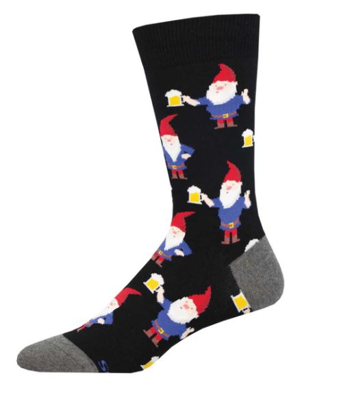 Socksmith Black Gnome More Beer Men's Socks MNC3027-BLK