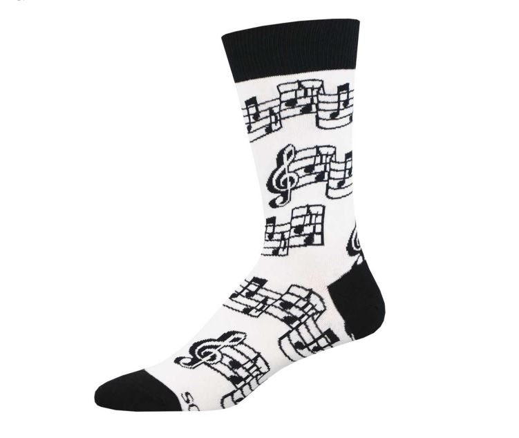 Socksmith White Tuning Out Men's Crew Socks MNC3028-WHI