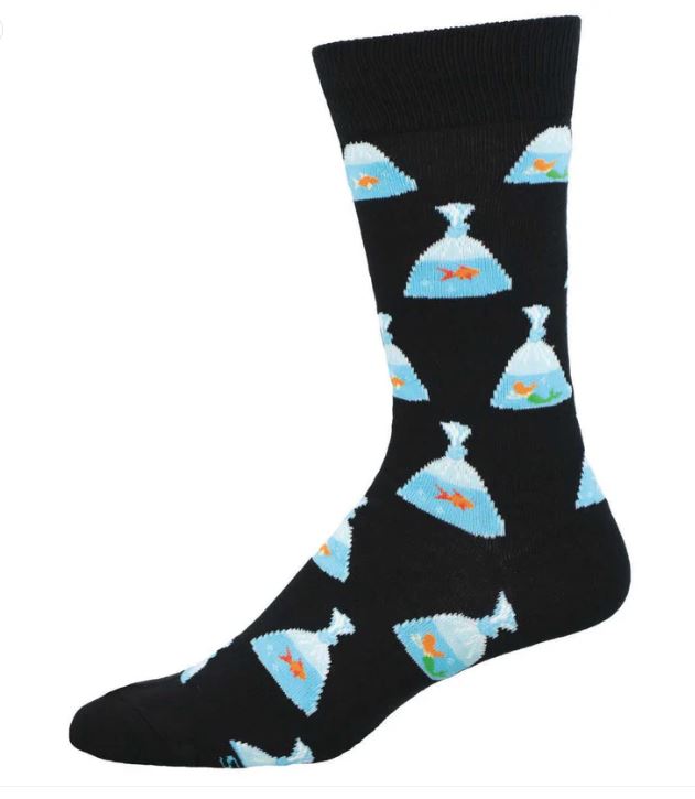 Socksmith Black What A Chatch Men's Crew Socks MNC3483-BLK