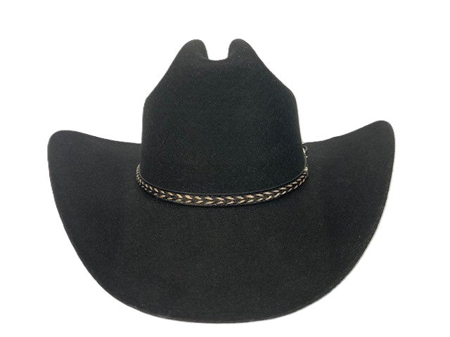 Dallas Hats Black 3X Wool Hat with Black Leather Hat Band MON2-3X-BK27