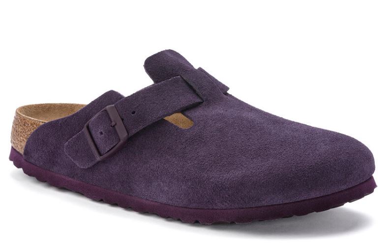 Birkenstock Wine Boston Soft Footbed Suede Leather Women's Clogs 1023542