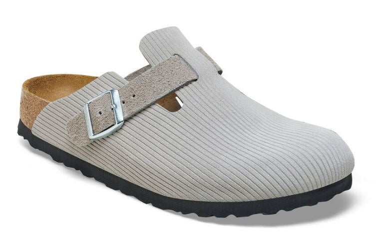 Birkenstock Corduroy Stone Coin Boston Womens Suede Embossed Clog N1026211