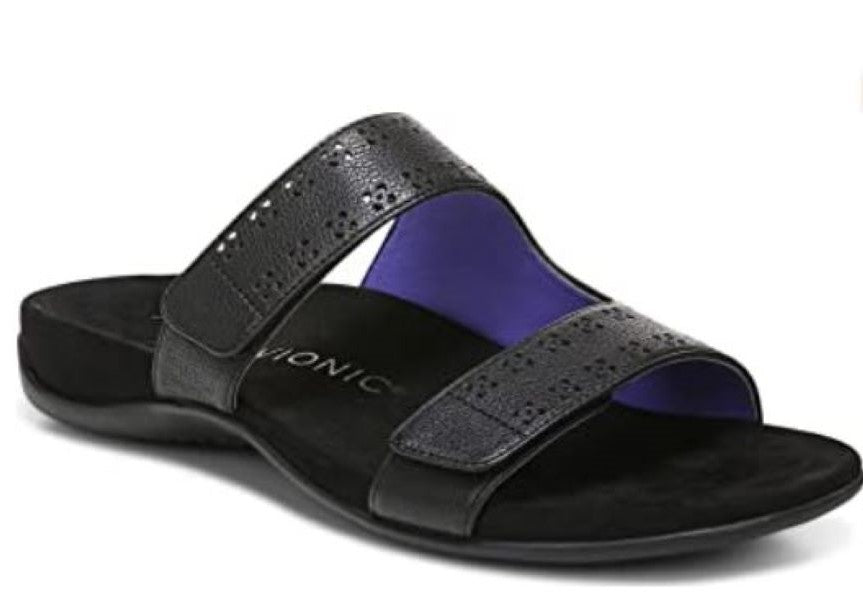 Vionic Black Nakia Womens Slide Sandals NAKIA-BLACK