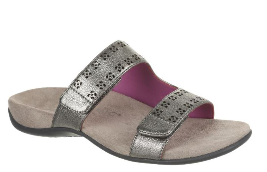 Vionic Pewter Nakia Womens Slide Sandals NAKIA-PEWTER