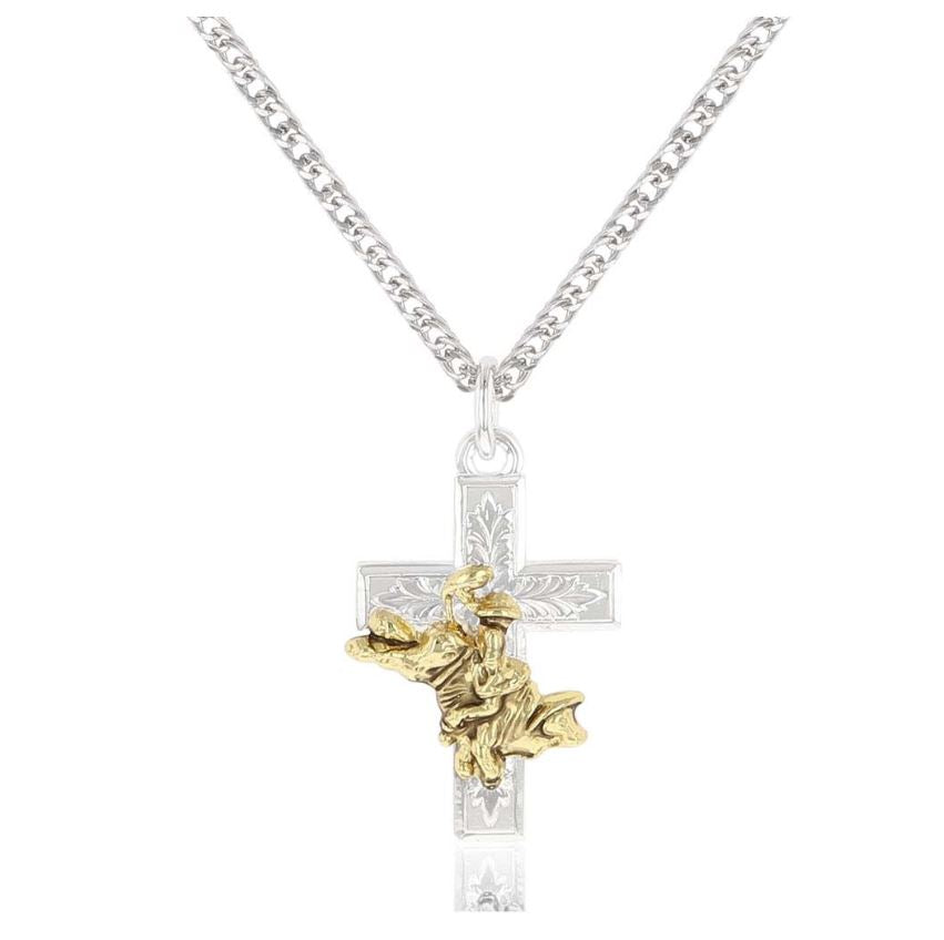 Montana Silversmiths Men's Bullrider Cross Necklace NC37