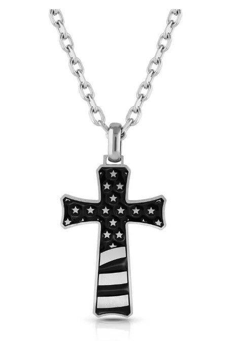 Montana Silversmiths Inspirational Patriotism Cross Necklace NC4360