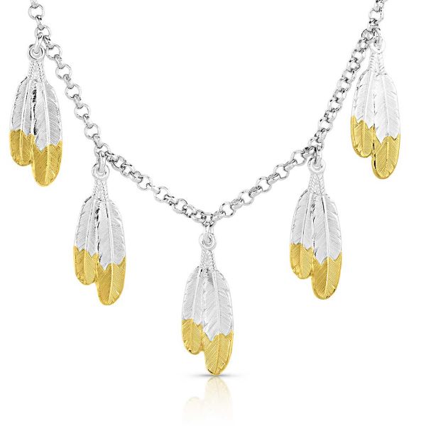 Montana Silversmiths Promise Montana Legacy Women's Feather Necklace NC5603YG