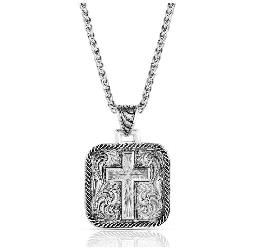 Montana Silversmiths Men's Ironwood Cross Necklace NC6411