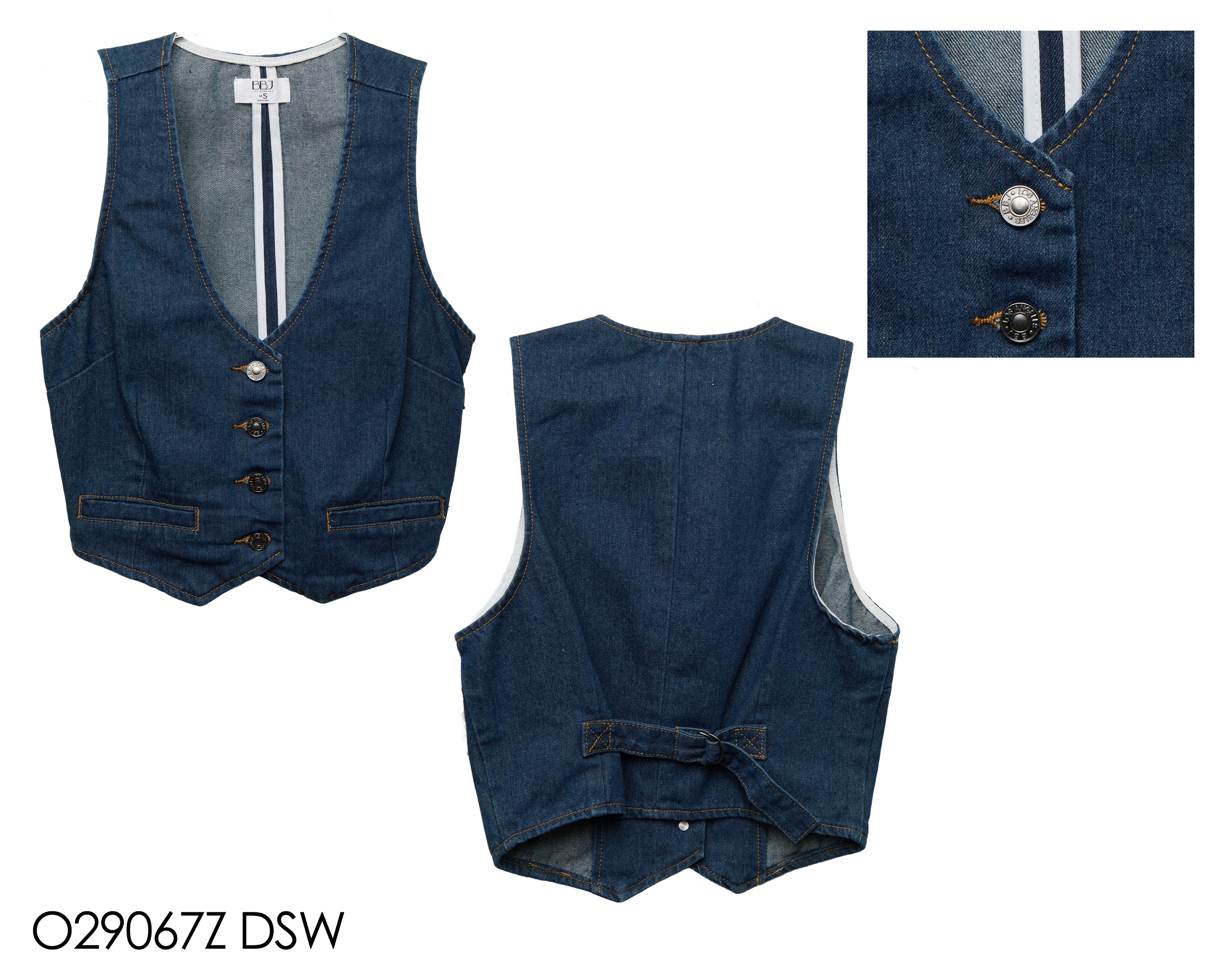 Denim Dark Wash Western Women's Crop Vest O29067Z-DSW