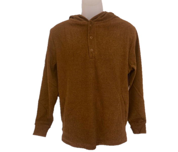 Stillwater Supply Rust Men's Hooded Henley Long Sleeve Shirt P1011-163-065
