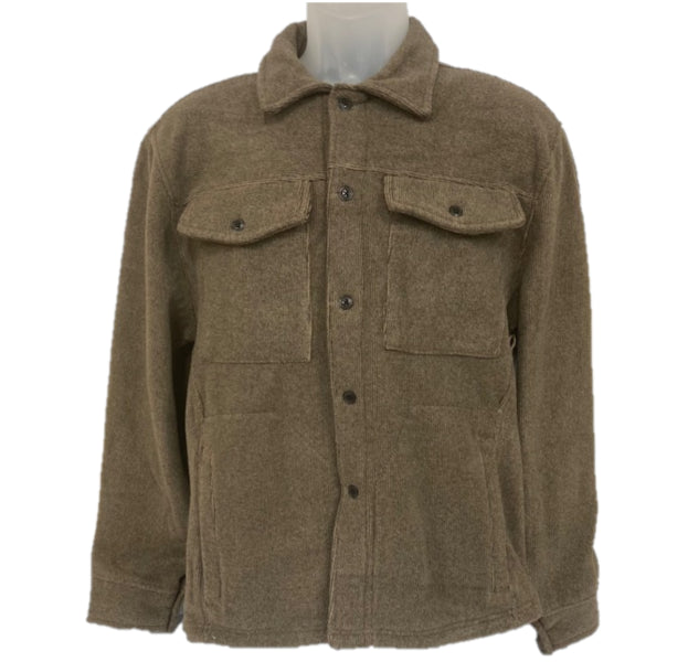 Stillwater Supply Brown Men's Drop Needle CPO Shirt Jacket P1013-167-098