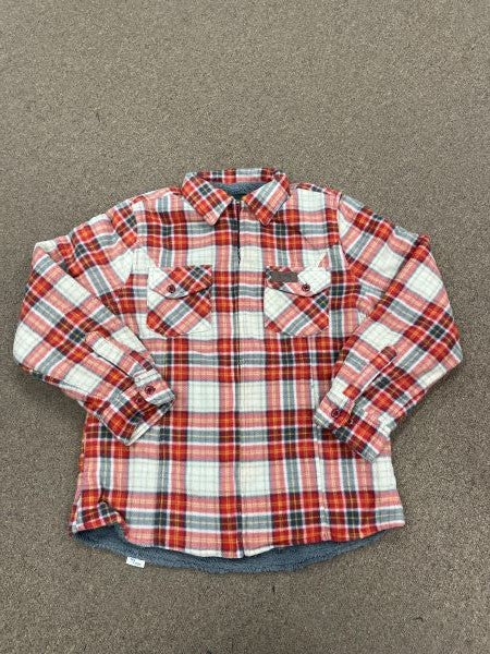 Stillwater Supply Orange Plaid Women's Fleece Jacket with Softy Lining P2053-120-596
