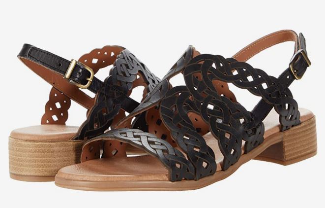 Eric Michael Black Padma Womens Woven Braided Leather Strap Sandals