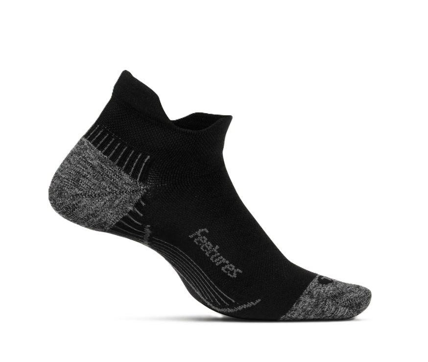 Feetures Black Plantar Fasciitis Relief Light Cushion NoSho Tab Socks PF50159