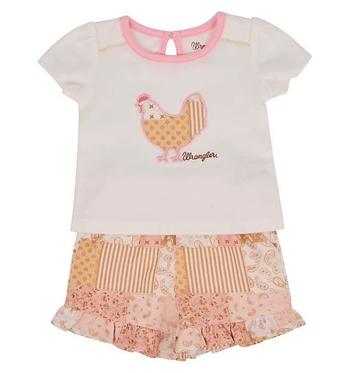 Wrangler Toddler Girls Chicken Short Set PW1300027