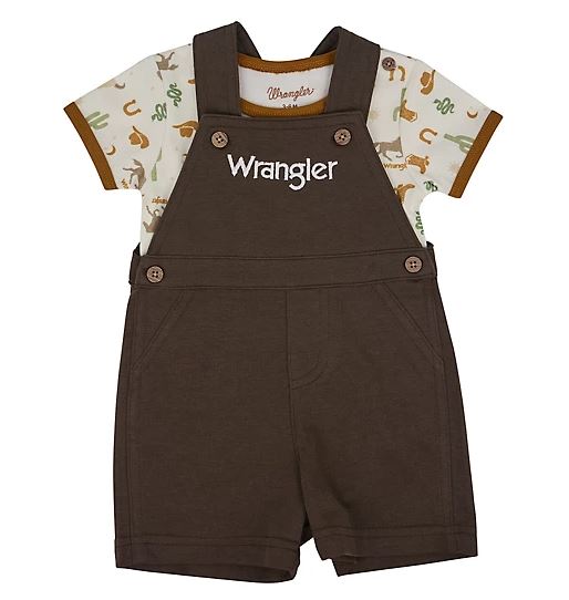 Wrangler Pine Bark Cowboy Shortall Infant Set PW2100002