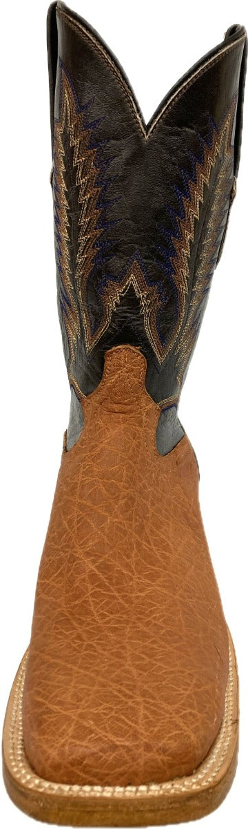 Cowtown Boots Tan with Dark Brown Top Men's Elephant Tan Wide Square T