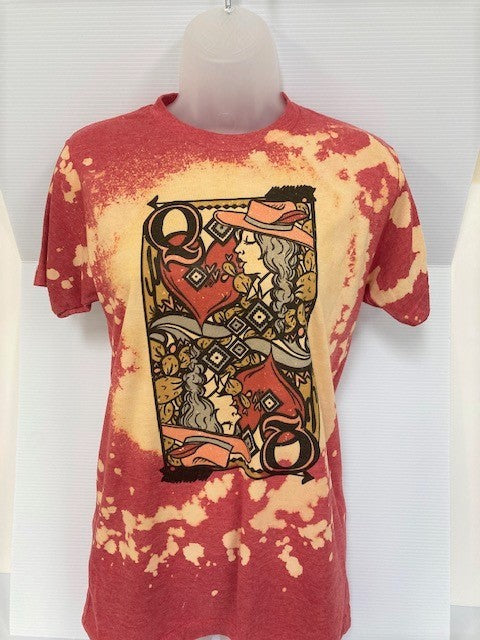 The Lattimore Claim Red/Bleach Queen Hearts Women's Tee Shirt QUEENTEE-RED