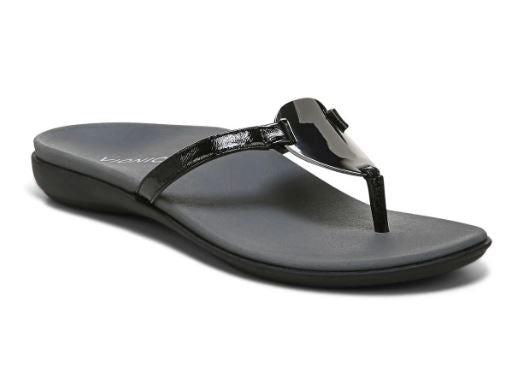 Vionic Black Raysa Toe Post Womens Comfort Sandals
