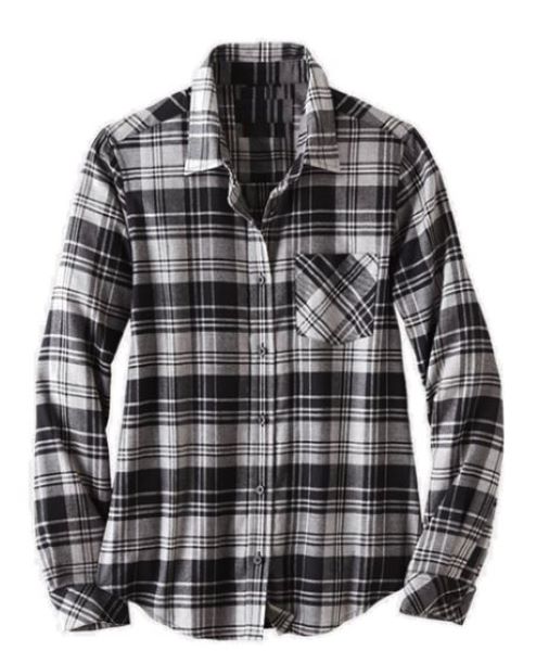 Outrageous Black Plaid Women's Longsleeve Flannel Shirt RLP5990-23-331L