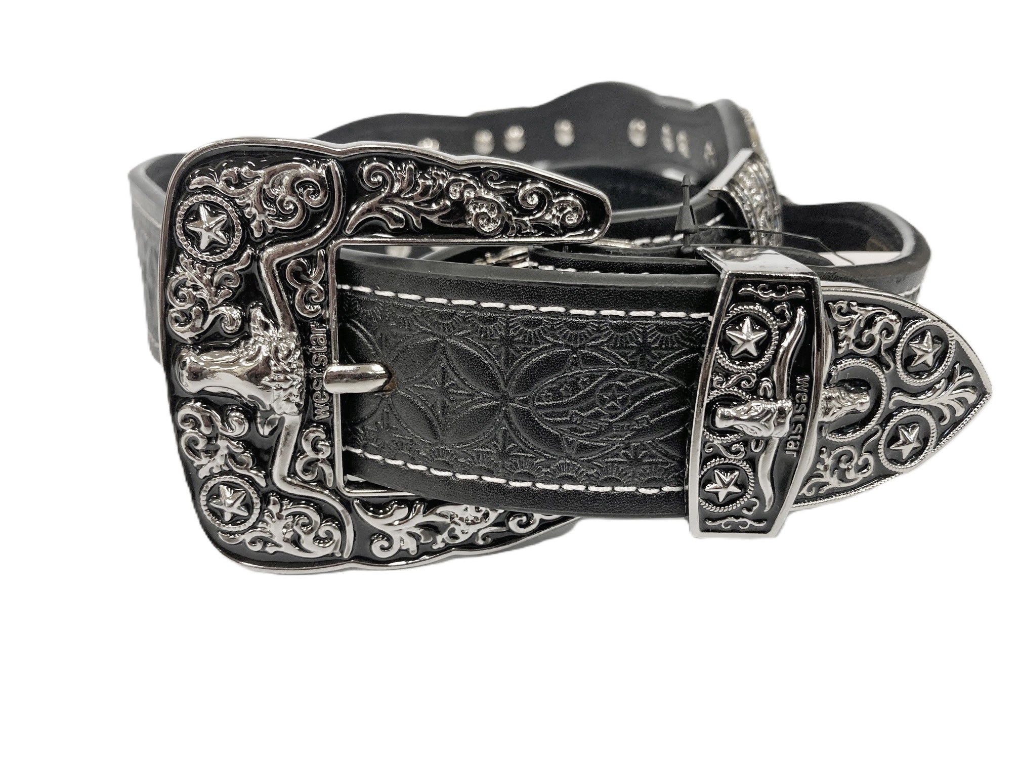 West Star Black Rooster Concho Belt ROOSTER BK