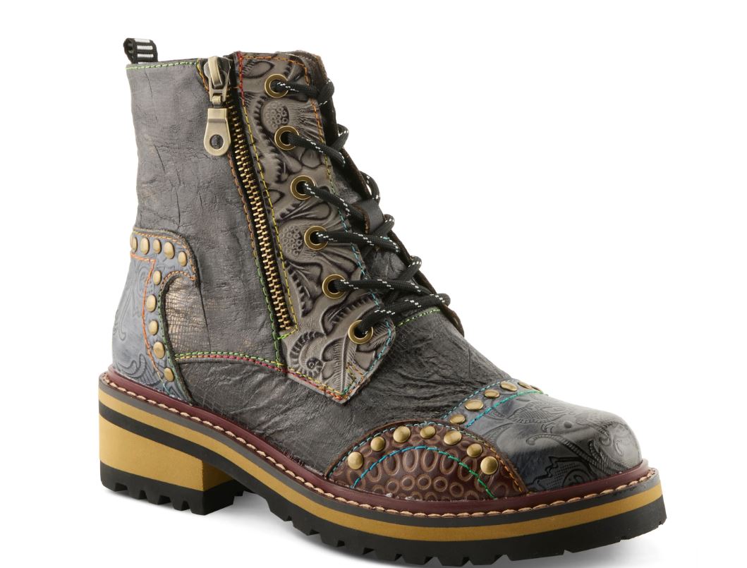 L'Artiste Slate Multi Rugup Booties RUGUP-SLTM