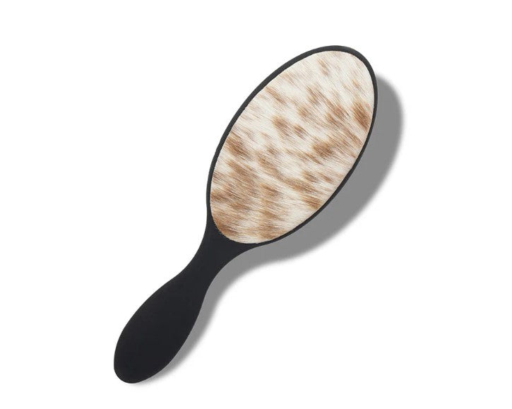 Myra Bag Brown/White Hairon Back Peonie Prairie Hair Brush  (with a Coal Black Handle) S-10206-BRN&WHT